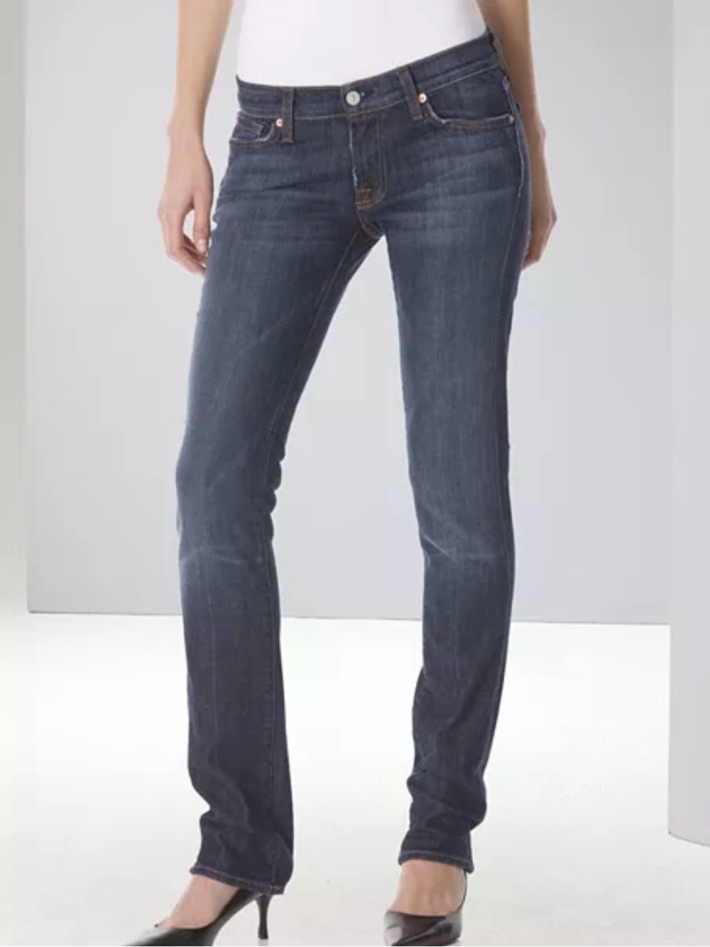 7 For All Mankind "Roxanne" Signature Mid-Rise Skinny Denim Jeans